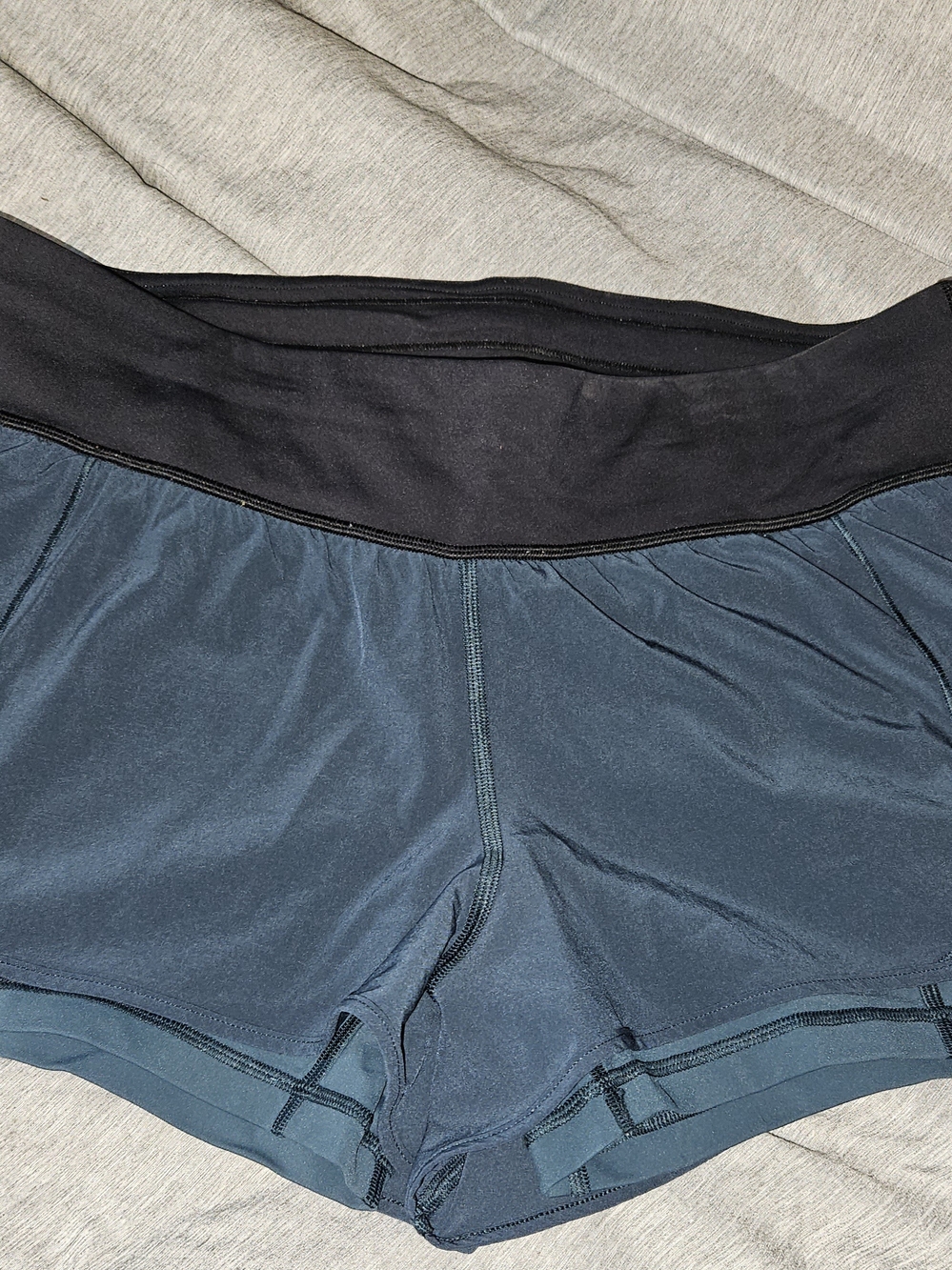 lululemon athletica Women's Athletic Shorts - Navy Blue with Black Waistband